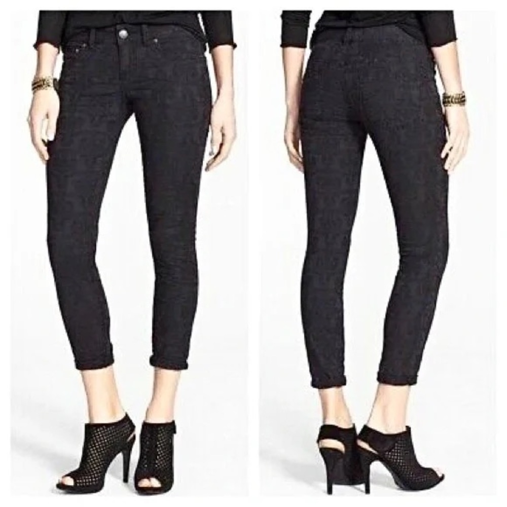Free People Lace Pattern Jacquard Ankle Jeans